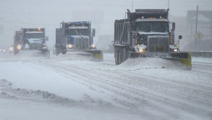Snow Plows Clearing Road